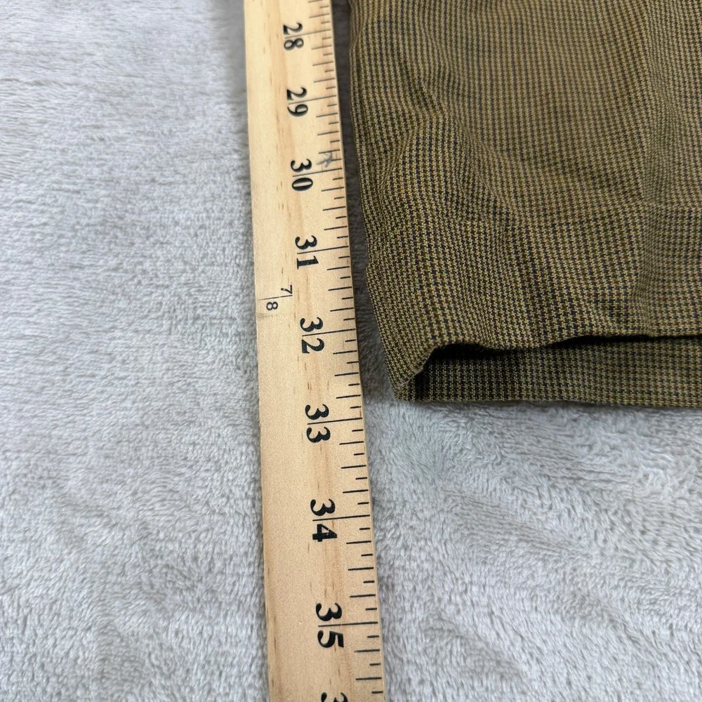 Vintage Hickey Freeman Mens 38x34 Brown Micro Check Pleated Wool Dress Pants EUC